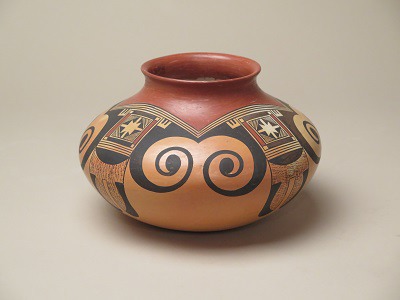 Hopi Seed Jar with Eagle Tail Design by Fannie Nampeyo