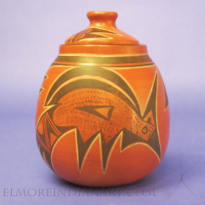 Hopi Redware Lidded Jar by Zella Cheeda