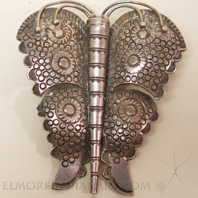 Rare Navajo Silver Butterfly Pins by John Silver