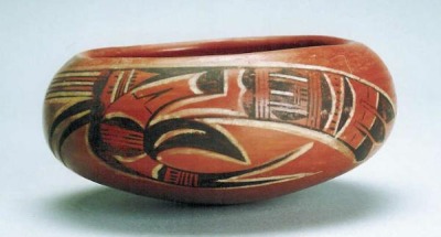 Hopi Black and White on Red Bowl, c.1910