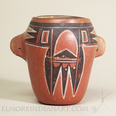 Hopi Black and White on Red Effigy Head Jar by Nampeyo, c.1915-1920