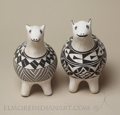 Acoma Ceramic Sheep Effigies by Jessie Garcia