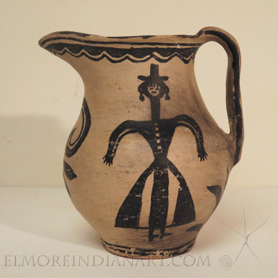 Rare Cochiti Pitcher with Two Ladies, c.1885