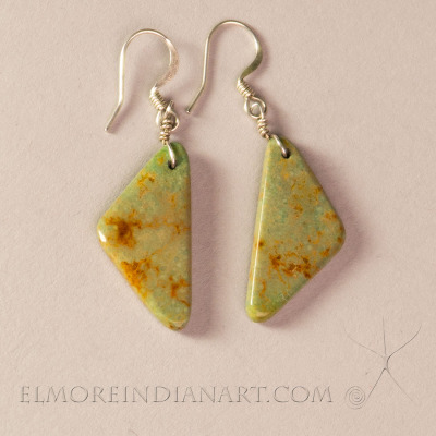 Santo Domingo Turquoise Tab Earrings, 1970’s