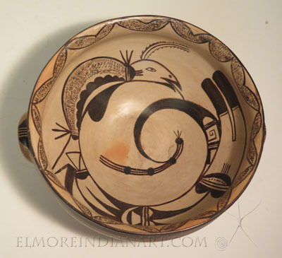 Hopi Serpent Bowl, Attributed to Daisy Hooee