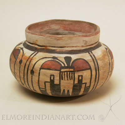 Hopi-Tewa Polacca Jar with Butterflies by Nampeyo, c.1888