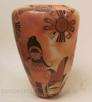 Rare Large Hopi Jar with Sherd Design by Rachel Sahmie