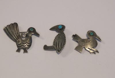 Three Navajo Bird Pins