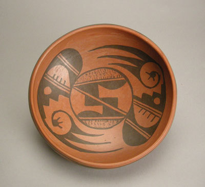 Hopi Black on Red Bowl, c.1960-70