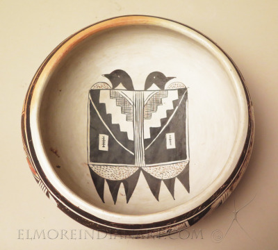 Hopi Polychrome Bowl with Double Bird Design by Nellie Nampeyo