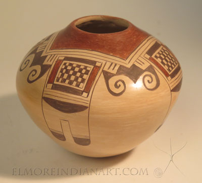Contemporary Hopi Eagle Tail Jar by Vernida Polacca Nampeyo