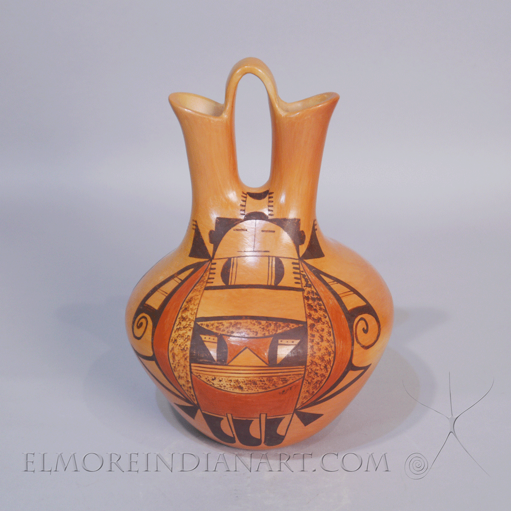 Nampeyo Family Pottery: Hopi Yellowware Wedding Vase w/ Beetle