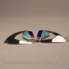 Silver Turquoise and Sugilite Shield Earrings by Ray Tracey w/ Provenance Image 2