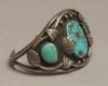 Nice 3 Stone Silver Bracelet, Navajo, c. 1945 Image 1