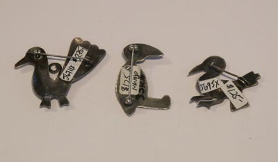 Three Navajo Bird Pins