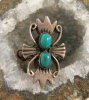 Silver Ring with Two Turquoise Stones Image 1