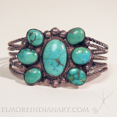 Zuni Silver and Turquoise Bracelet, c.1940