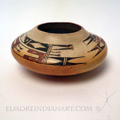 Nampeyo Yellowware Seed Jar c. 1900 details Nampeyo Yellowware Seed Jar c. 1900
