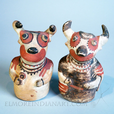 Pair of Wakas "Cow" Kachinas by Nampeyo, c.1885 details Pair of Wakas "Cow" Kachinas by Nampeyo, c.1885