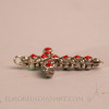 Double Coral and Turquoise Zuni Cross Pendant, c. 1960 Image 3