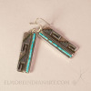 Hopi Turquoise Earrings w/ Fret Spirals, signed, 1970’s Image 2