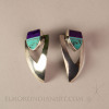 Silver Turquoise and Sugilite Shield Earrings by Ray Tracey w/ Provenance Image 1