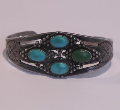 Four Stone Stamped Bracelet