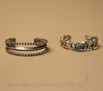 Two Mid-Century Navajo Silver Bracelets