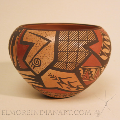 Hopi Polychrome Jar with Sherd Design by Bernadette Poleahla 