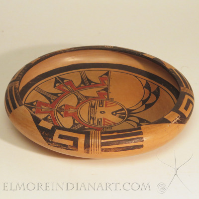 Hopi Polychrome Open Bowl with Shalako Mana by Nampeyo Family, c.1935