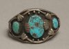 Nice 3 Stone Silver Bracelet, Navajo, c. 1945 Image 2