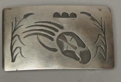 Hopi Bear Paw Silver Buckle