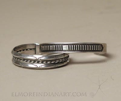 Two Classic Navajo Silver Bracelets 