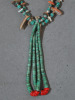 Pueblo Two-Strand Shell and Turquoise Necklace with Jaclas, c.1920s Image 2
