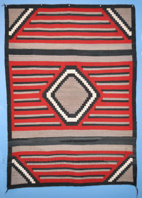 Chief's Blanket-Style Navajo Rug, c.1940
