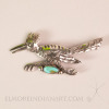 Roadrunner Turquoise Pin w/ Hallmark, c. 1950 Image 1