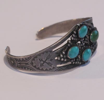 Four Stone Stamped Bracelet