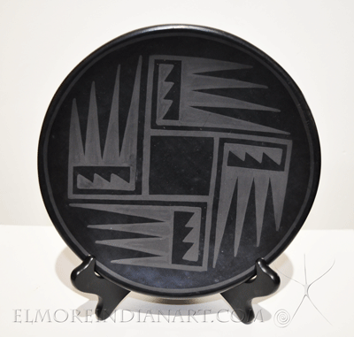 San Ildefonso Blackware Plate by Rose Gonzales