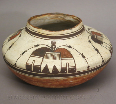 Hopi-Tewa Polacca Jar with Butterflies by Nampeyo, c.1890