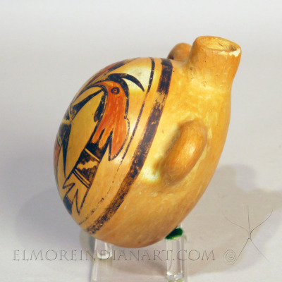 Hopi Polychrome Canteen w/ Double Eagle Design by Nampeyo, c. 1915