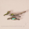 Roadrunner Turquoise Pin w/ Hallmark, c. 1950 Image 4