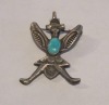 Early Zuni Sandcast Knifewing Pin  Image 1