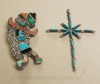 Zuni Rainbow Dancer Pin & Cross Pendant, c.1930 Image 1