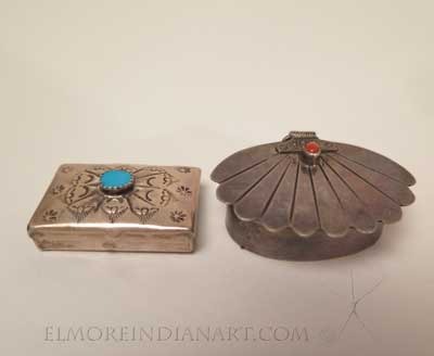 Two Navajo Silver Pillboxes