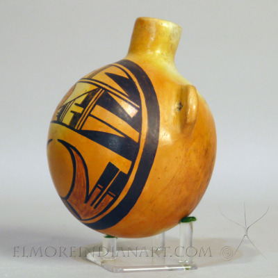 Hopi Polychrome Canteen w/ Bird Design by Annie Nampeyo, c. 1920