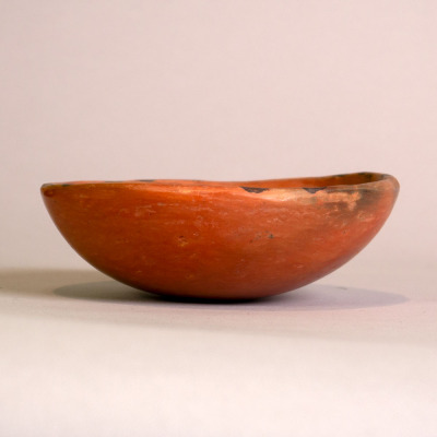 Small Black & White on Red Bowl by Annie Healing, c. 1905 - 1910