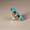 Navajo Three Stone Turquoise Ring, signed, c. 1970 Image 3