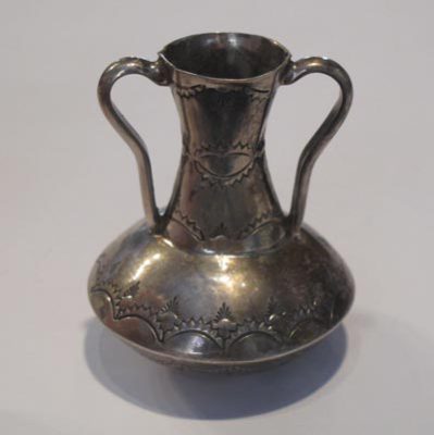Antique Miniature Silver Vase