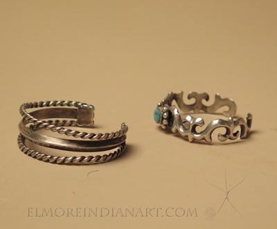 Two Mid-Century Navajo Silver Bracelets