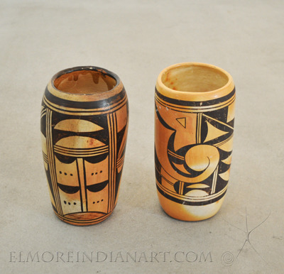 Pair of Classic Hopi Cylinder Vases from the 1930s